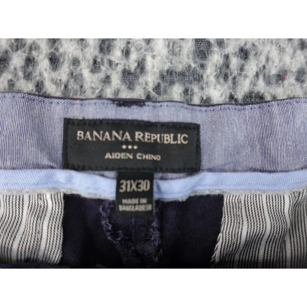 Banana Republic Aiden Chino Mens 31x30 Navy Blue‎ Slim Fit Stretch Twill Pants